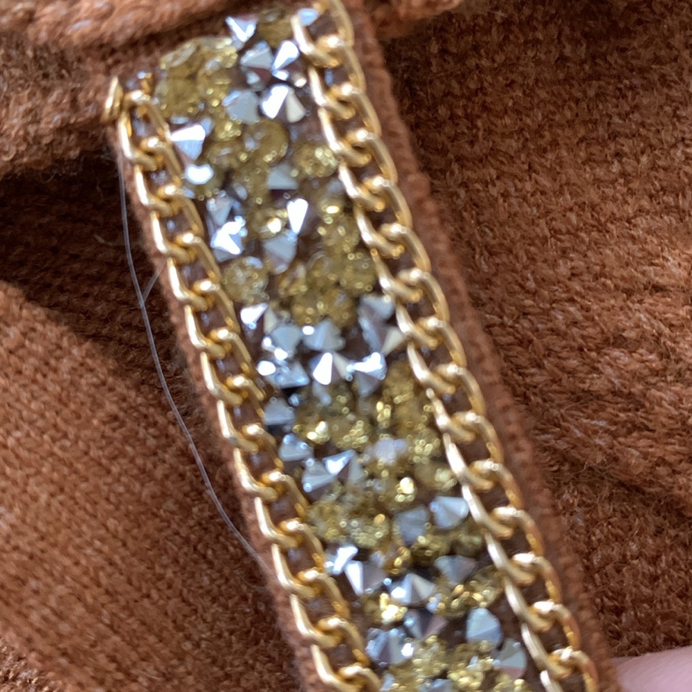 Venus  brown cold shoulder sweater with beaded embellished detail neckline - Picture 5 of 10